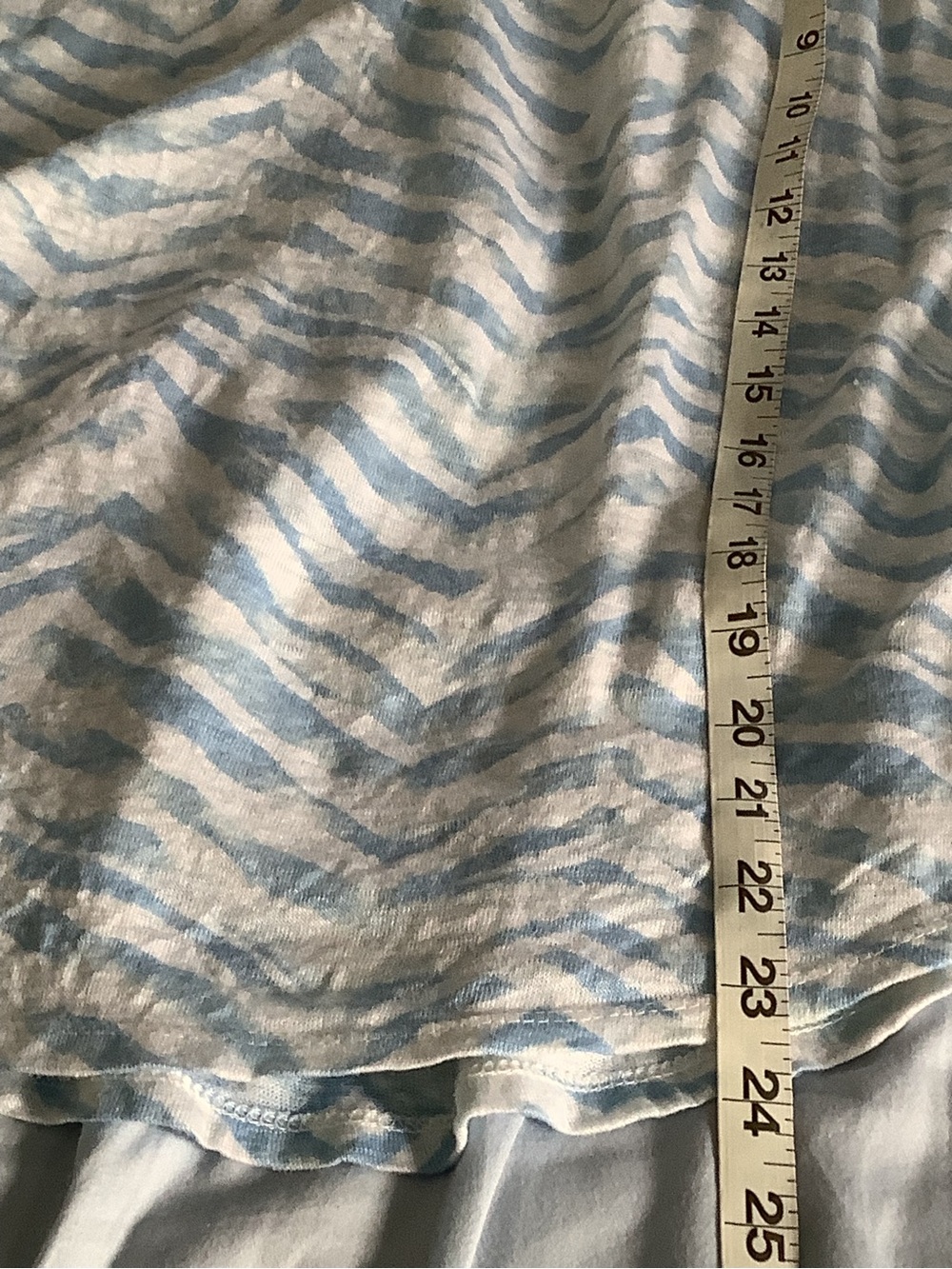 Tahari Light Blue Zebra-Print Short Sleeve Tee - Picture 4 of 5